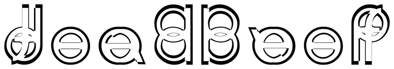 Ambigram for deadbeef in Rondalo 